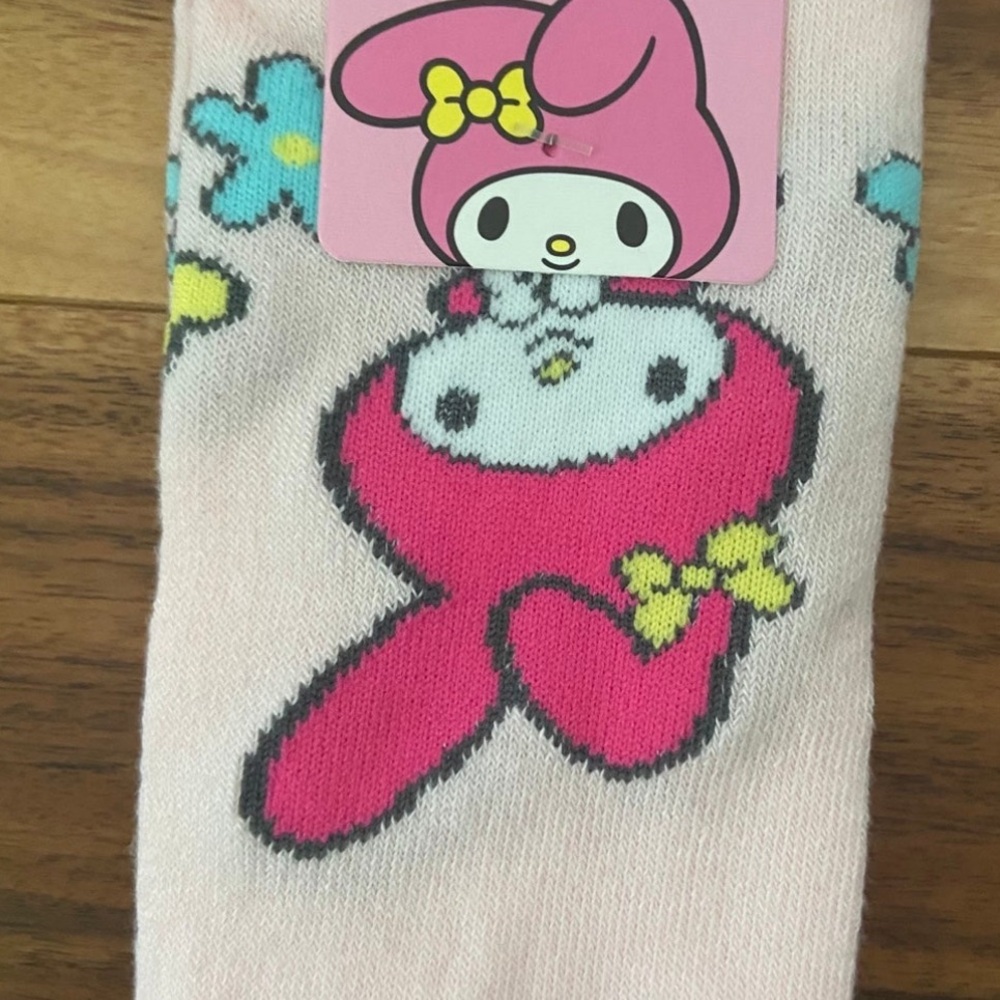 My Melody Capris Socks Sanrio 3D Bow Pink Hello Kitty New NIP 2023 One Size Adul - Picture 3 of 6
